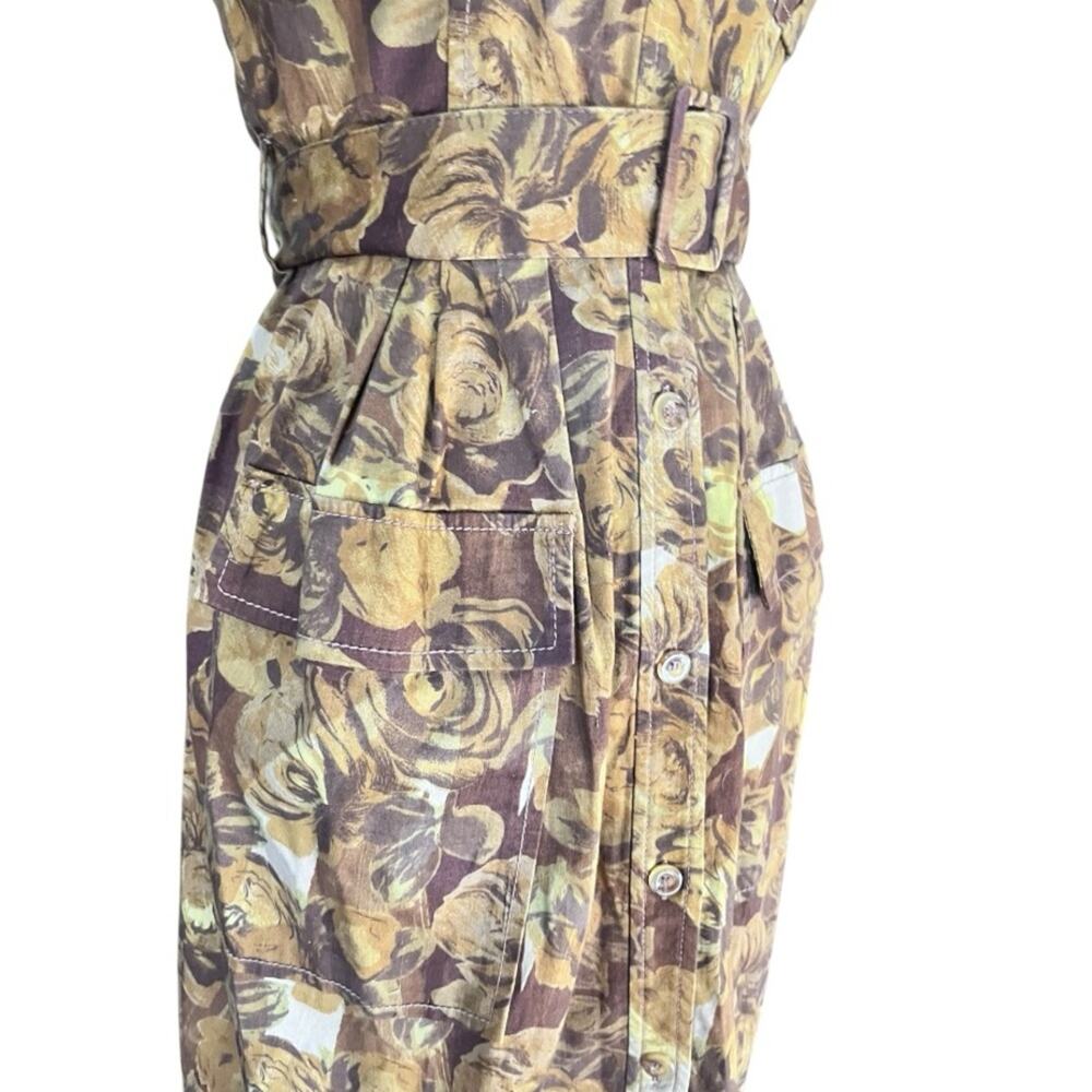 Y2K Anthro Moulinette Soeurs Brassica Safari Belted Dress 0 Forest Fairy Utility - Picture 7 of 9